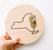 6" WOOD EMBROIDERY - STATES