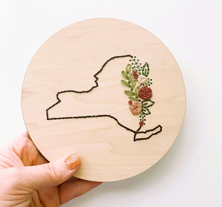 6" WOOD EMBROIDERY - STATES