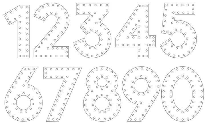 WOOD EMBROIDERY/SEWING FOR KIDS - NUMBERS (set of 10)
