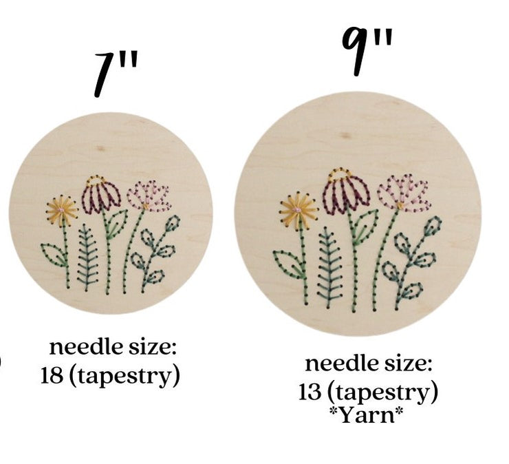BEGINNER WOOD EMBROIDERY - FLORAL - TWO SIZES