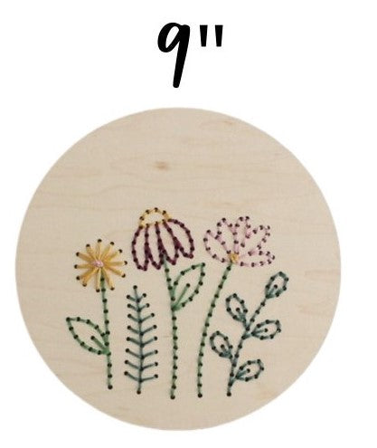 BEGINNER WOOD EMBROIDERY - FLORAL - TWO SIZES