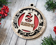 LASERCUT STATE ORNAMENT - ALABAMA