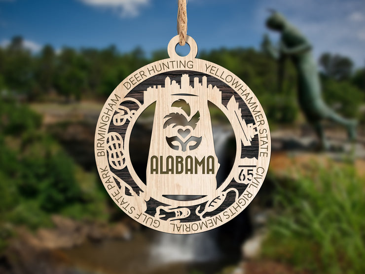 LASERCUT STATE ORNAMENT - ALABAMA