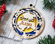 LASERCUT STATE ORNAMENT - ALASKA