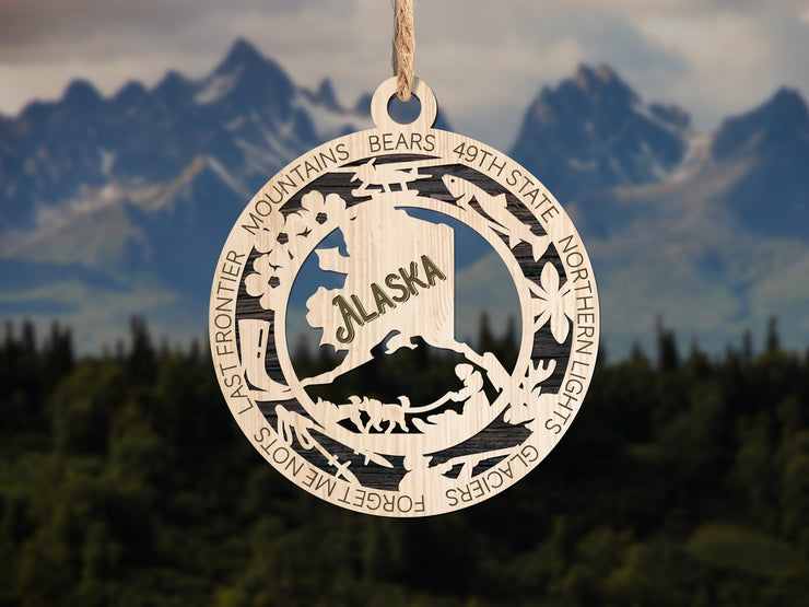 LASERCUT STATE ORNAMENT - ALASKA