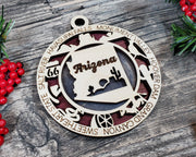 LASERCUT STATE ORNAMENT - ARIZONA