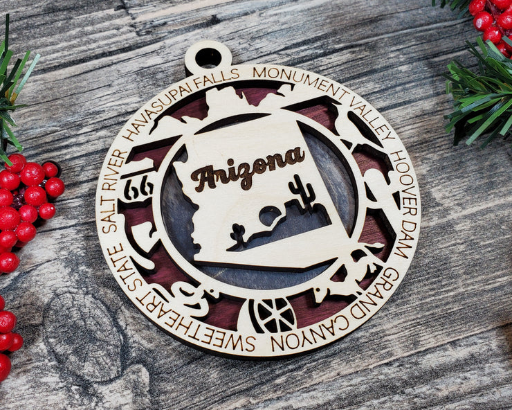 LASERCUT STATE ORNAMENT - ARIZONA