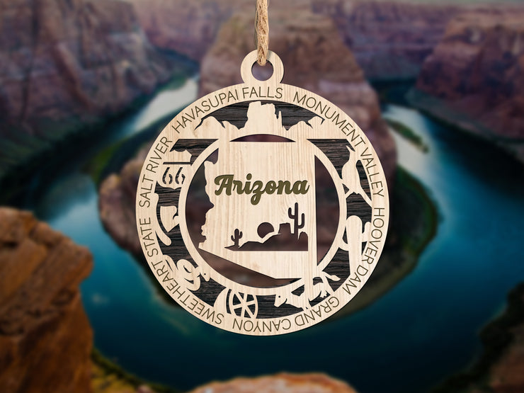LASERCUT STATE ORNAMENT - ARIZONA