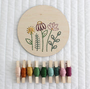 BEGINNER WOOD EMBROIDERY - FLORAL - TWO SIZES