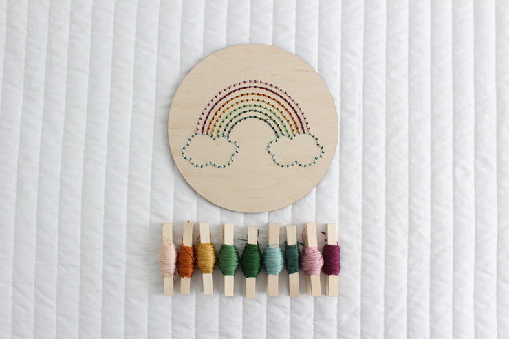 BEGINNER WOOD EMBROIDERY - RAINBOW - TWO SIZES