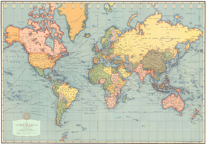 Custom Quote - 20x28 Light Blue World Map