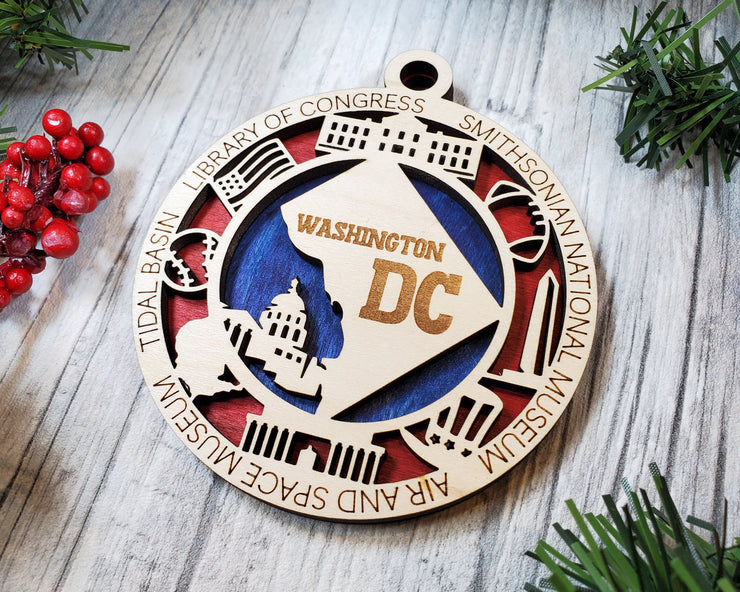 LASERCUT STATE ORNAMENT - WASHINGTON DC