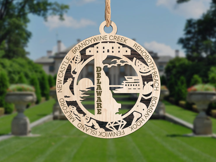 LASERCUT STATE ORNAMENT - DELAWARE