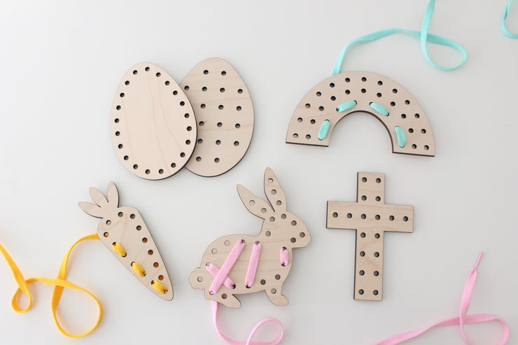 WOOD LACING - EASTER SHAPES