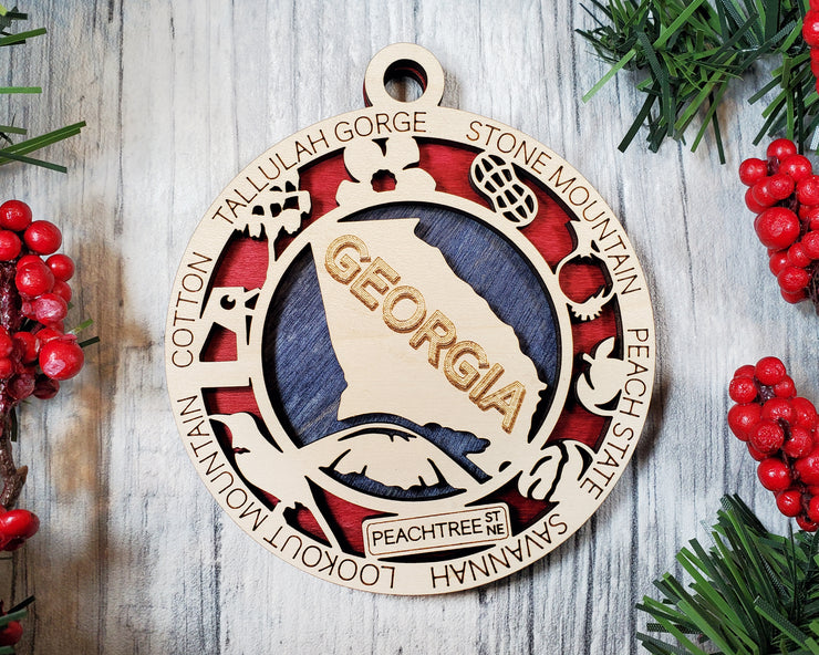 LASERCUT STATE ORNAMENT - GEORGIA