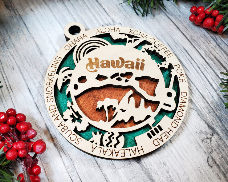 LASERCUT STATE ORNAMENT - HAWAII
