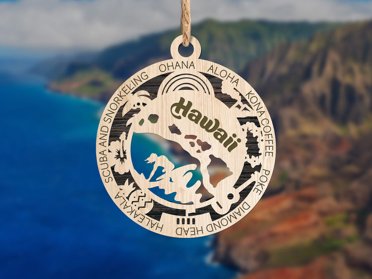LASERCUT STATE ORNAMENT - HAWAII