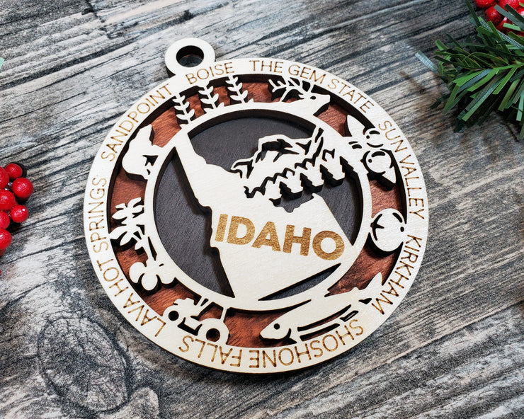 LASERCUT STATE ORNAMENT - IDAHO