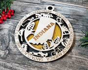 LASERCUT STATE ORNAMENT - INDIANA