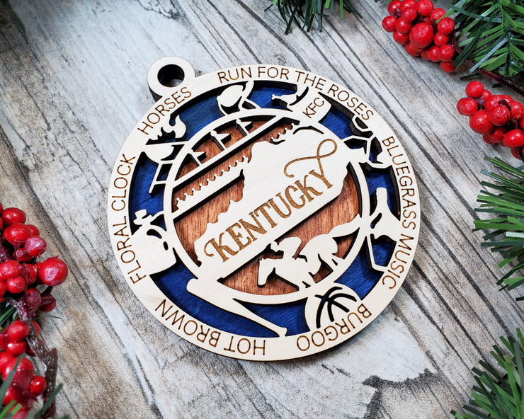 LASERCUT STATE ORNAMENT - KENTUCKY