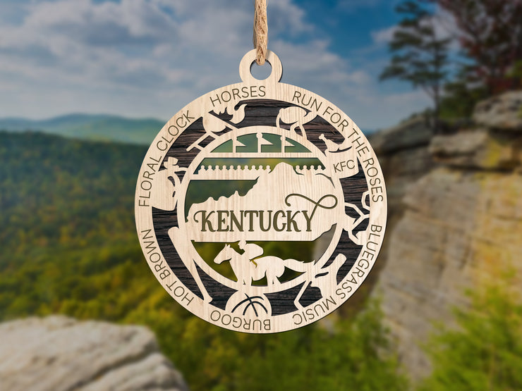 LASERCUT STATE ORNAMENT - KENTUCKY