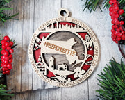 LASERCUT STATE ORNAMENT - MASSACHUSETTS