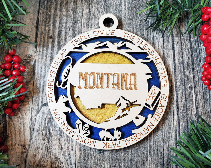 LASERCUT STATE ORNAMENT - MONTANA