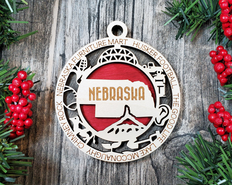 LASERCUT STATE ORNAMENT - NEBRASKA