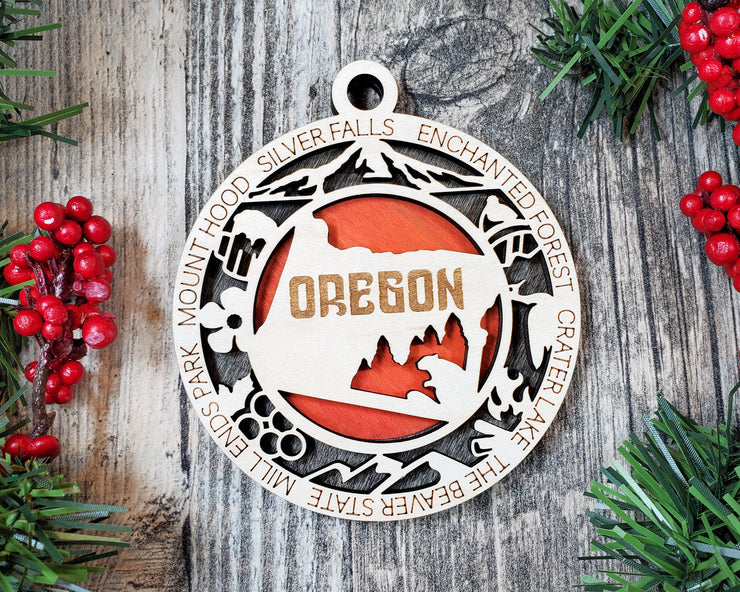 LASERCUT STATE ORNAMENT - OREGON