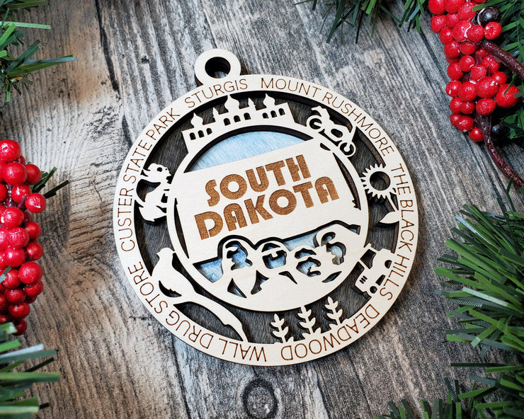 LASERCUT STATE ORNAMENT - SOUTH DAKOTA