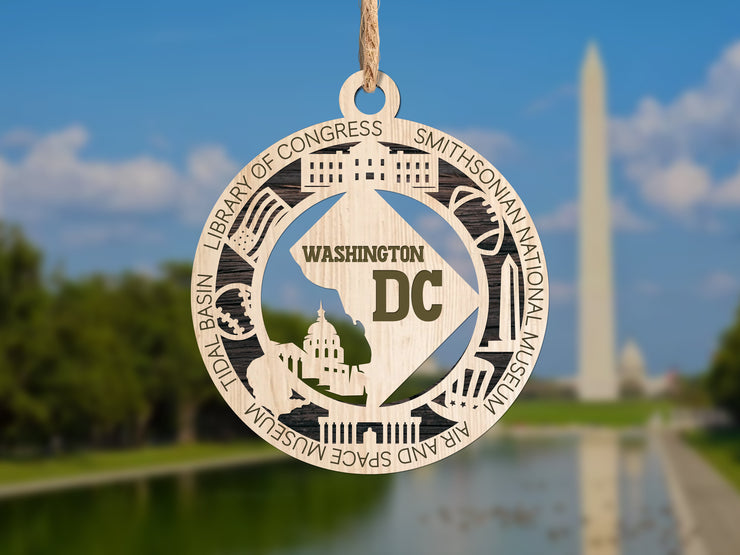 LASERCUT STATE ORNAMENT - WASHINGTON DC