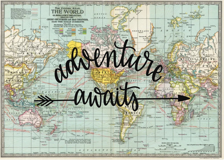 Adventure Awaits - 20x28 World Multi-Color Map