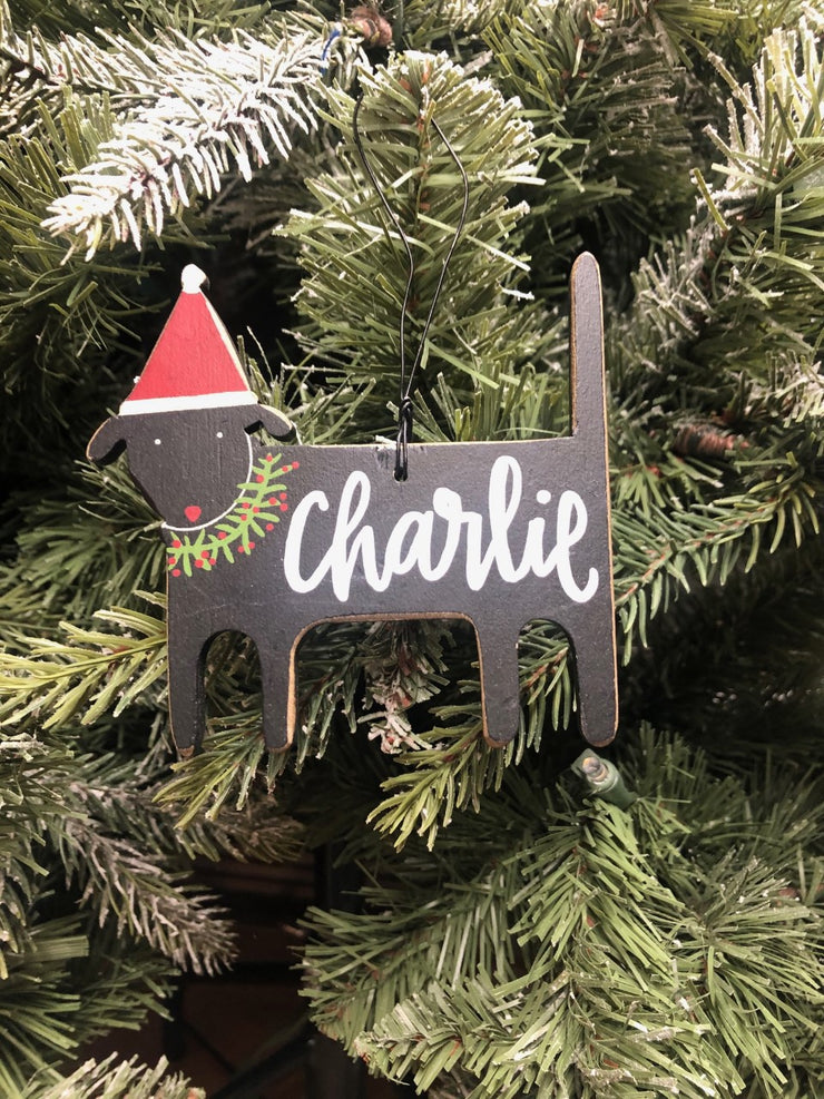 WOODEN DOGS - CHRISTMAS ORNAMENT