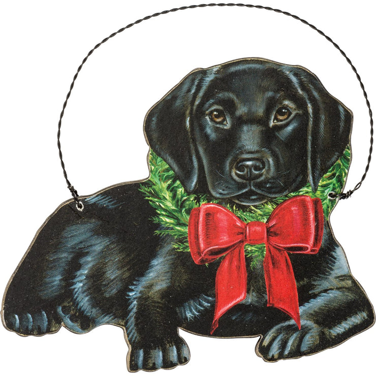 PERSONALIZED BLACK LAB CHRISTMAS ORNAMENT