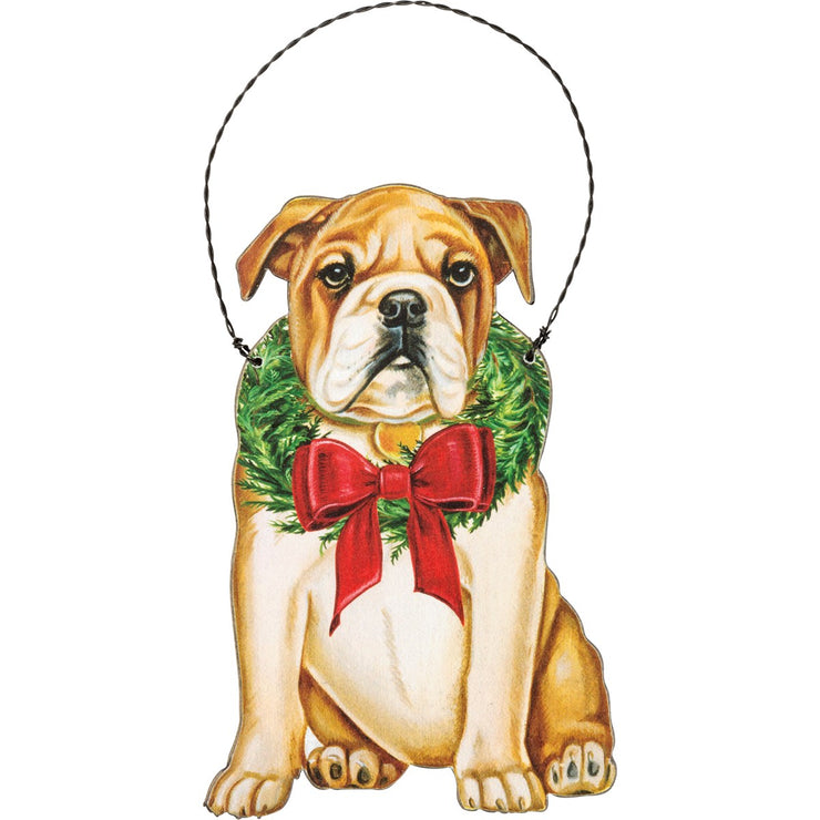 PERSONALIZED BULLDOG CHRISTMAS ORNAMENT