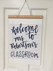 PERSONALIZED TEACHER HANGING SIGN