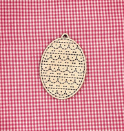 WOOD EMBROIDERY EASTER TAG/ORNAMENT - EGG #2