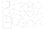 WOOD EMBROIDERY - SHAPES LACING SET