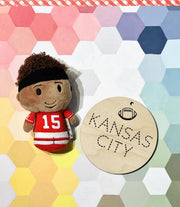 WOOD EMBROIDERY - KANSAS CITY FOOTBALL ORNAMENT