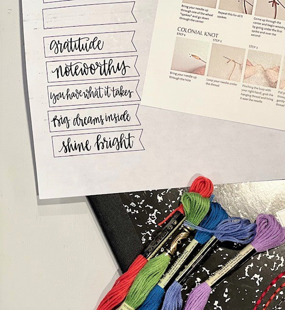 RAINBOW EMBROIDERED COMPOSITION NOTEBOOK