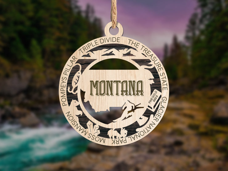 LASERCUT STATE ORNAMENT - MONTANA