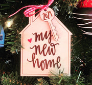 "NEW HOME" CHRISTMAS ORNAMENTS