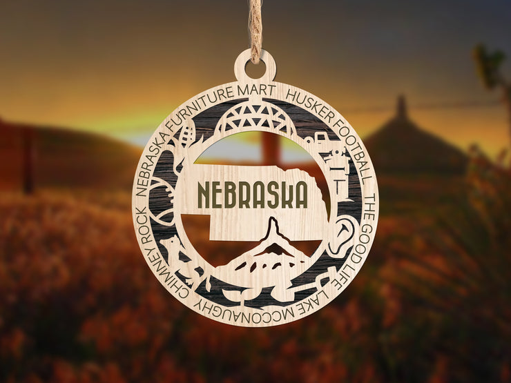 LASERCUT STATE ORNAMENT - NEBRASKA