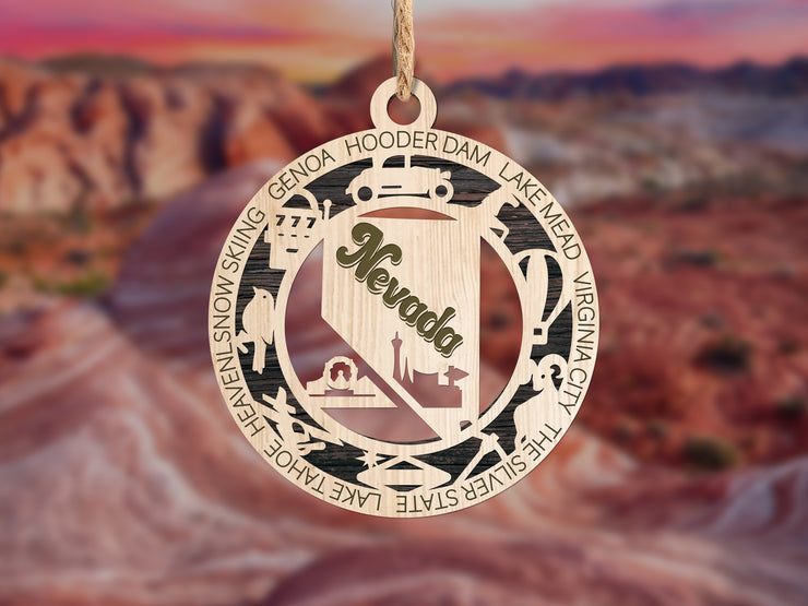 LASERCUT STATE ORNAMENT - NEVADA