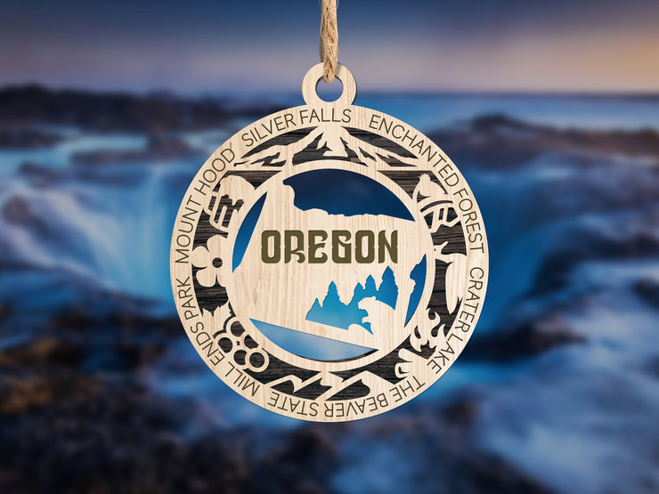 LASERCUT STATE ORNAMENT - OREGON