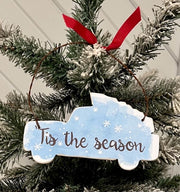 PERSONALIZED RED TRUCK WITH TREE - 'TIS THE SEASON - ORNAMENT