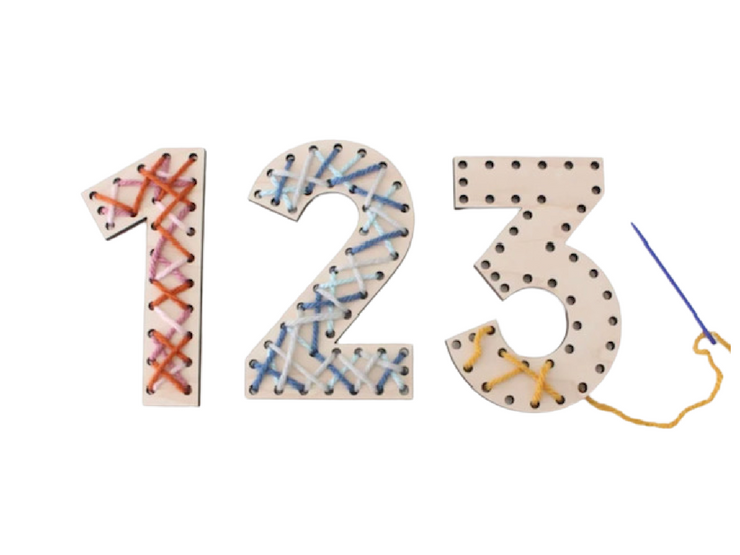 WOOD EMBROIDERY/SEWING FOR KIDS - NUMBERS (set of 10)