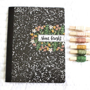 FLORAL EMBROIDERED COMPOSITION NOTEBOOK