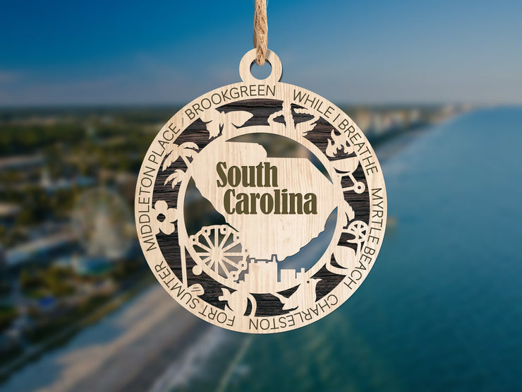 LASERCUT STATE ORNAMENT - SOUTH CAROLINA