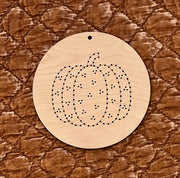 5" WOOD EMBROIDERY - FALL PUMPKIN